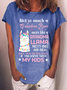 Women's Funny Grandma LLama Casual Loose Text Letters Crew Neck T-Shirt