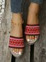 Women's Braided Block Heel Flat Sandals