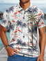 Men's Coconut Tree Flamingo Print Vacation Polo Collar Polo Shirt