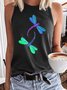 Women's Crew Neck Dragonfly Casual T-Shirt