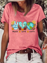 Women's Peace Love Earth Save The Planet Environmental Casual T-Shirt