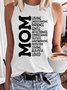 Women's Sublimation Mom Quote Mom Life Mother's Day Letters Casual Crew Neck Tank Top