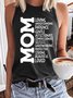 Women's Sublimation Mom Quote Mom Life Mother's Day Letters Casual Crew Neck Tank Top