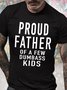 Men's Proud Father Of A Few Dumbass Kids Funny Graphic Printing Casual Text Letters Crew Neck Cotton T-Shirt