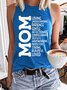Women's Sublimation Mom Quote Mom Life Mother's Day Letters Casual Crew Neck Tank Top