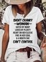 Womens Funny Short Cranky Woman Letters Casual Crew Neck T-Shirt