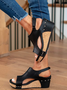 Women's PU Melarey Mid Heel Wedge Sandals