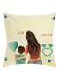 18x18 Set of 4 Cushion Pillow Covers, Throw Pillow Covers Mother's Day Decor Cushion Case