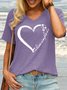 Women's Live Simple Coconut Tree Heart Casual T-Shirt