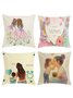 18x18 Set of 4 Cushion Pillow Covers, Throw Pillow Covers Mother's Day Decor Cushion Case