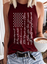 Women‘s America Flag 4Th Of July Flag Cotton-Blend Casual Tank Top