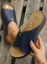 Women's Hollow Out Slip On Platform Wedge Sandals Summer Casual Sandals Walking Shoes