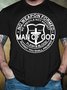 Men's No Weapon Formed Man Of God We Wrestle Not Against Funny Graphic Printing Casual Cotton Text Letters Crew Neck T-Shirt