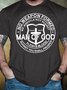 Men's No Weapon Formed Man Of God We Wrestle Not Against Funny Graphic Printing Casual Cotton Text Letters Crew Neck T-Shirt