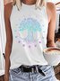 Women's Casual Tree Moon Phases Tank Top