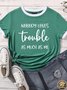 Lilicloth X Funnpaw Women's Nobody Loves Trouble As Much As Me Matching T-Shirt