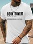 Men's Booktrovert A Person Who Prefers The Company Of Fictional Characters To Real People Funny Graphic Printing Cotton Casual Loose Text Letters T-Shirt