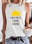 Women's I'm A Ray Of Sunshine Crew Neck Casual Tank Top