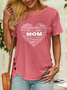 Women’s Heart Mom Word Casual T-Shirt