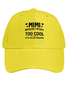 Women's MIMI Because I'M Way Too Cool To Be Called Grandma Funny Text Letters Cotton Baseball Caps