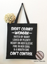 Womens Funny Short Cranky Woman Letters Casual Shopping Tote