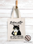 Women's Before Coffee I Hate Everyone After Coffee Black Cat Drink Letters Shopping Tote