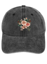 Women's Floral Adjustable Denim Hat