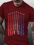 Men's Red White Blue Air Force Flyover Cotton Casual T-Shirt