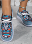 Women's Ethnic Pattern Denim Loafers Comfortable & Lightweight Ladies Shoes