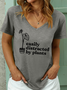Casual Text Letters Loose T-Shirt