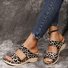 Women's Leopard Snakeskin Slip On Slippers Comfy Low Wedge Wide Feet Walking Shoes Flip Flops with Arch Support