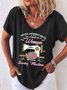 Women's Never Underestimate The Power Of A Woman With A Sewing Machine Sewing Gift Simple Loose T-Shirt