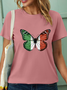 Women’s Butterfly Casual Crew Neck T-Shirt