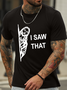 Men's Jesus Faith I Saw That Crew Neck Loose Text Letters Casual T-Shirt