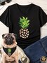 Tropical Pineapple Pug Dog Matching Dog Print Bib