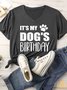 Lilicloth X Funnpaw Women's It's My Dog's Birthday Matching V Neck T-Shirt