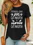 Women’s Promoted From Dog Grandma To Human Grandma Casual Cotton T-Shirt