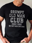 Men’s Cotton Grumpy Old Man Club Founder Member Casual Crew Neck Letters T-Shirt
