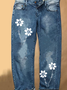 Women's Floral Loose Casual Jeans