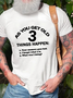 Men's Funny As You Get Old 3 Things Happen Cotton Casual Loose T-Shirt