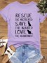 Women's Casual Love The Abandoned Crew Neck Regular Fit T-Shirt
