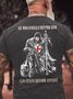 Men's He Who Kneels Before God Can Stand Before Anyone Funny Graphic Printing Loose Cotton Casual Text Letters T-Shirt