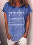 Women's Grandma Like A Mom But Less Rules Queen Of Spoiling Funny Graphic Printing Mather's Day Gift Crew Neck Casual Cotton-Blend T-Shirt