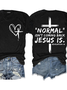 Women's Cotton Christian Normal Isn't Coming Back But Jesus Is Casual Crew Neck T-Shirt