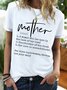 Women's Mother A Woman Who Has Eyes In The Back Of Her Head Funny Graphic Printing Mather's Day Gift Regular Fit Crew Neck Text Letters Casual T-Shirt