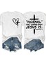 Women's Cotton Christian Normal Isn't Coming Back But Jesus Is Casual Crew Neck T-Shirt