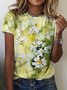 Women's Casual Daisy Floral Print T-Shirt