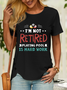 Women’s Im Not Retired Playing Pool Is Hard Work Hobby Cotton Casual Loose T-Shirt