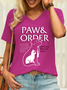Women’s Paw&Order In The Criminal Justice System A Lack Of Scratches Is Considered Especially Heinous Dog Cat Casual Cotton V Neck T-Shirt