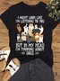 Women's Cotton Dog Lover In My Head I'm Thinking About Getting More Dogs Casual T-Shirt